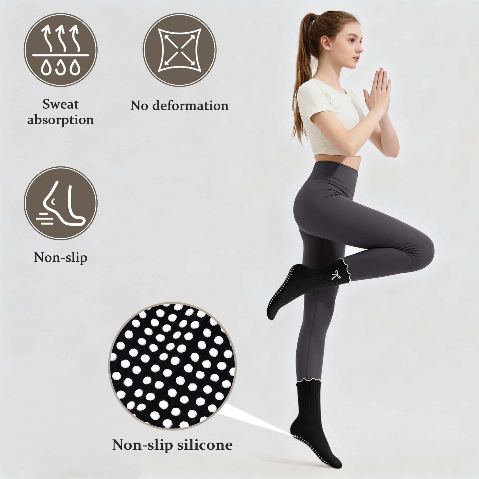 3 Paia di Calzini Antiscivolo  - Medias Para Pilates Y Yoga recensione e prezzo